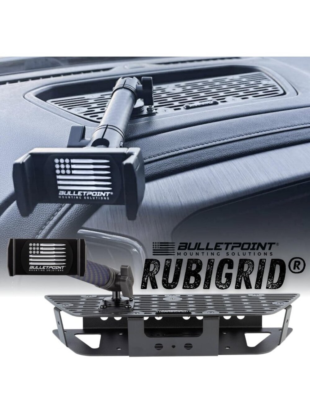 Bulletpoint RubiGrid GMC Dash Mount Universal Phone Holder 2019+ Sierra Silvera